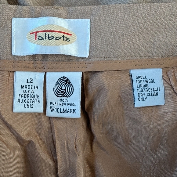 Talbots wool camel brown pleated mom shorts vintage sz 12 NWT - Picture 6 of 8